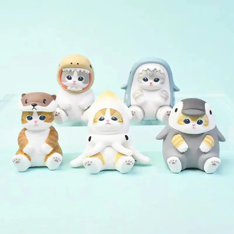 Mofusand Cat Blind Box Shark Cat Figure Toys Cos Marine Organism Dolls Blind Bag Decoration Kids Christmas Gift