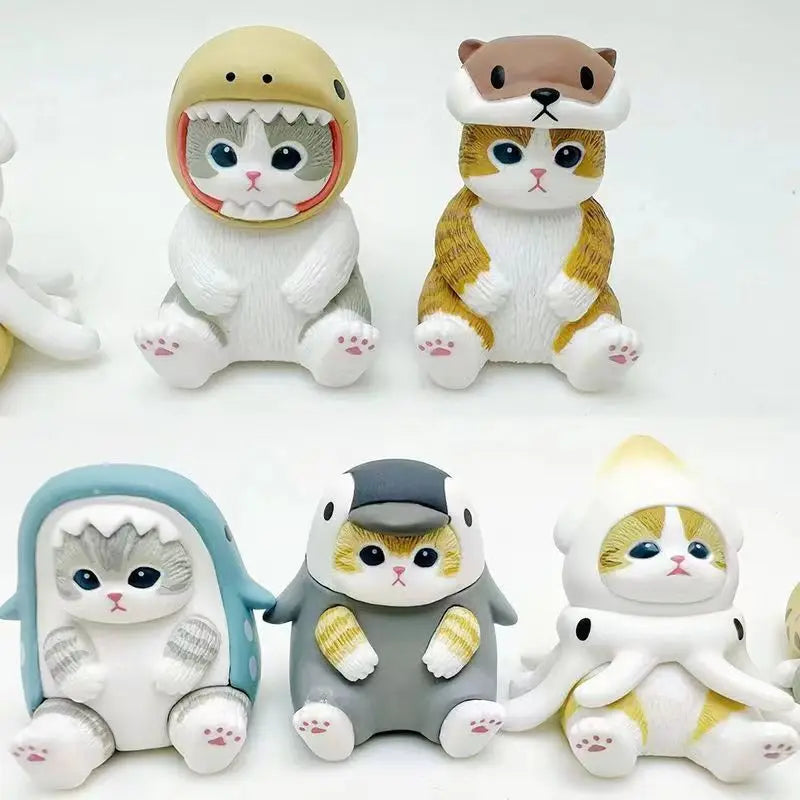 Mofusand Cat Blind Box Shark Cat Figure Toys Cos Marine Organism Dolls Blind Bag Decoration Kids Christmas Gift